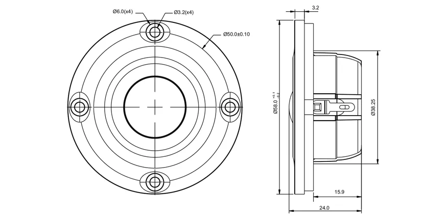 SB Acoustics SB21SDCN tweeter cupola tessuto