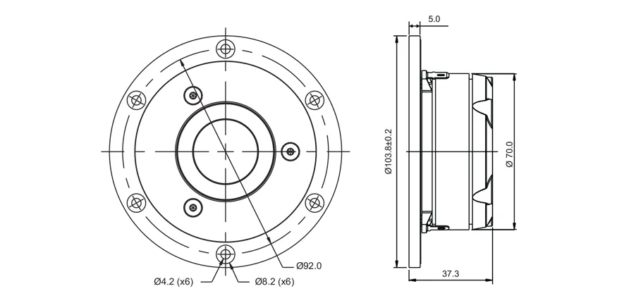 SB Acoustics Satori TW29R-B tweeter cupola tessuto