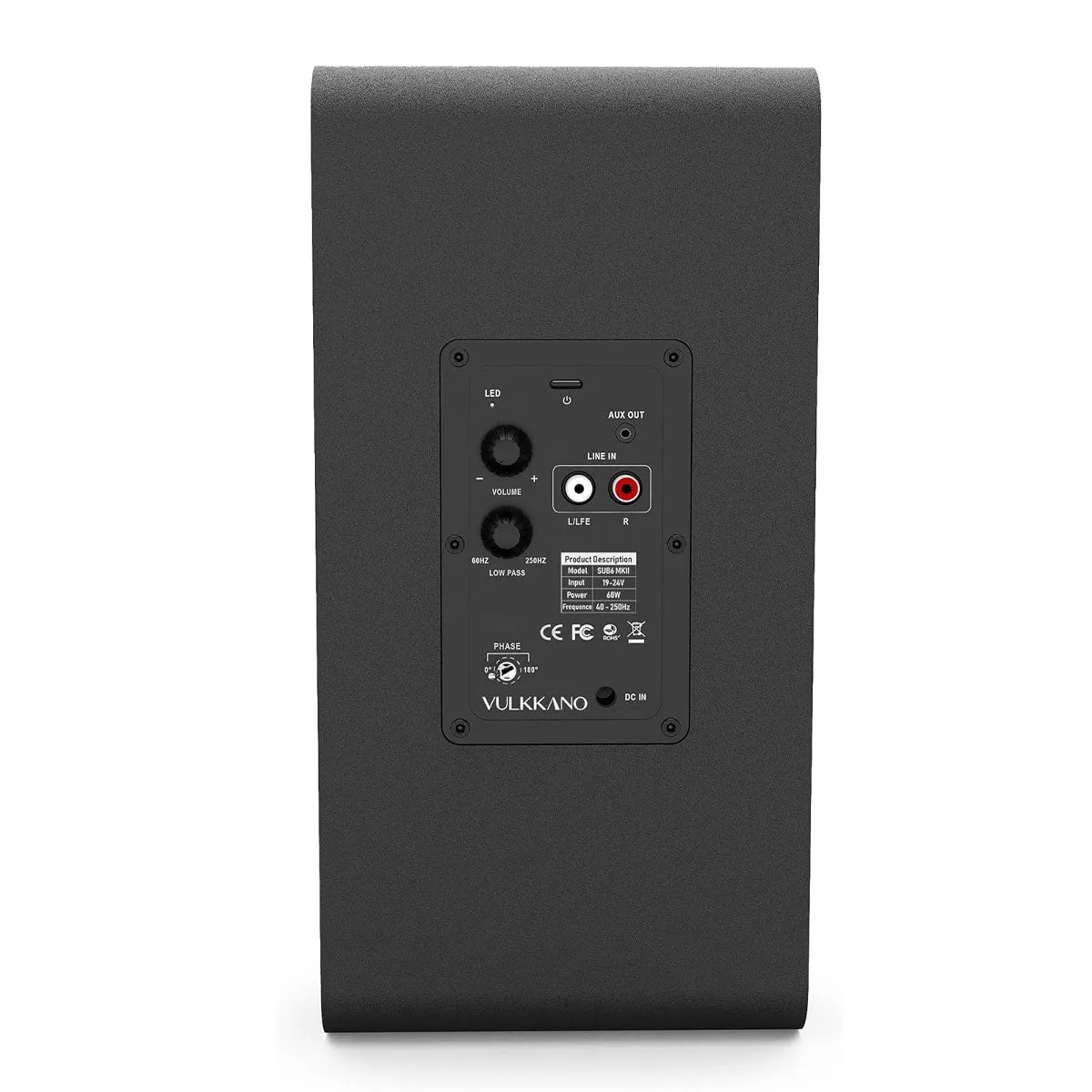 Vulkkano SUB6 MKII subwoofer attivo 60W nero