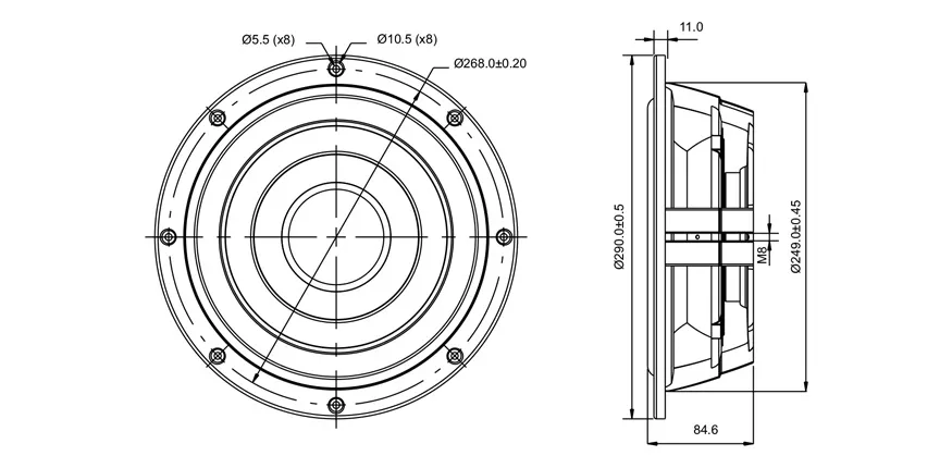 SB Acoustics SW26DBAC-00 radiatore passivo 10" alluminio