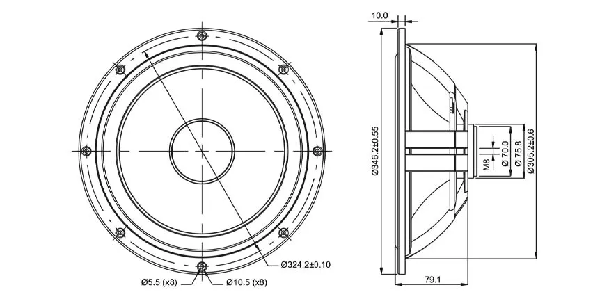 SB Acoustics SB34NRX2-00 radiatore passivo 12 pollici Norex