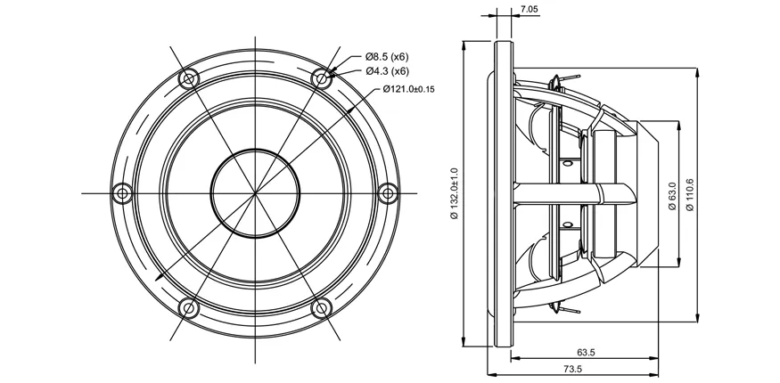 SB Acoustics Satori MR13PNW-4 midrange 5" carta 4 ohm