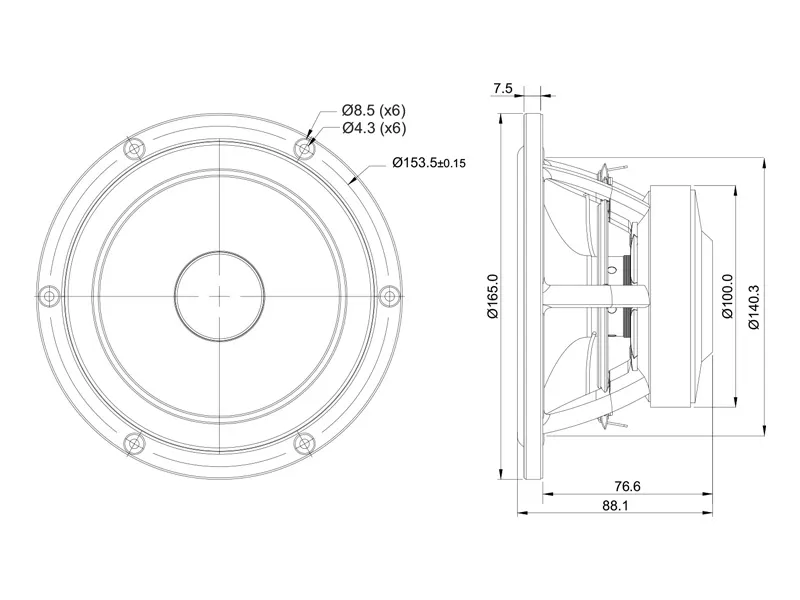 SB Acoustics Satori MW16PF-8 midwoofer 6,5 pollici carta