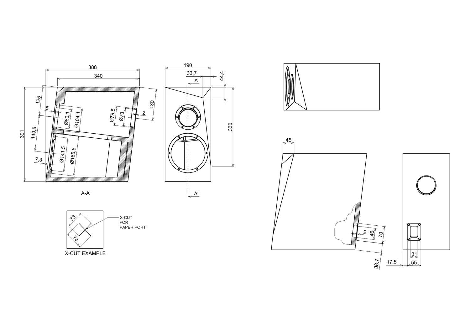 SB Acoustics Ara Tx kit diffusori crossover