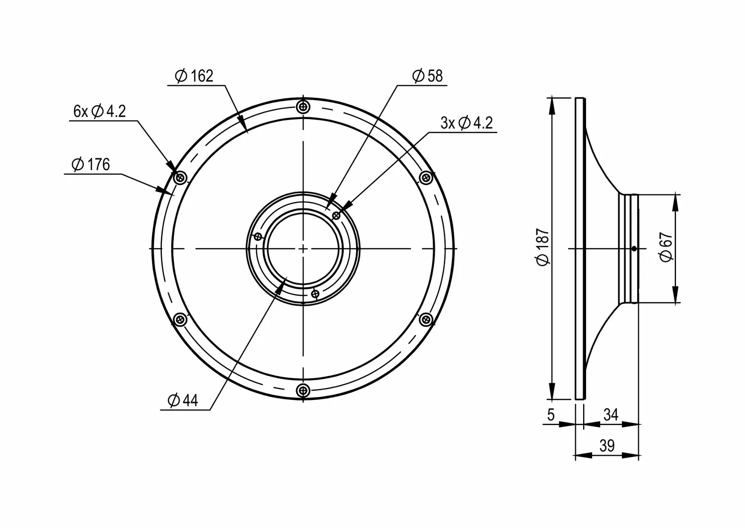 SB Acoustics Satori WG29-187 guida d'onda tweeter