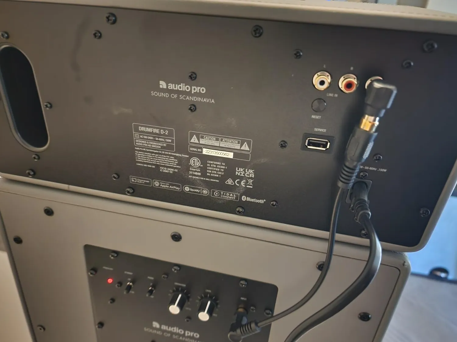 Audio Pro Drumfire II Cassa WiFi Bianco Seta Multiroom