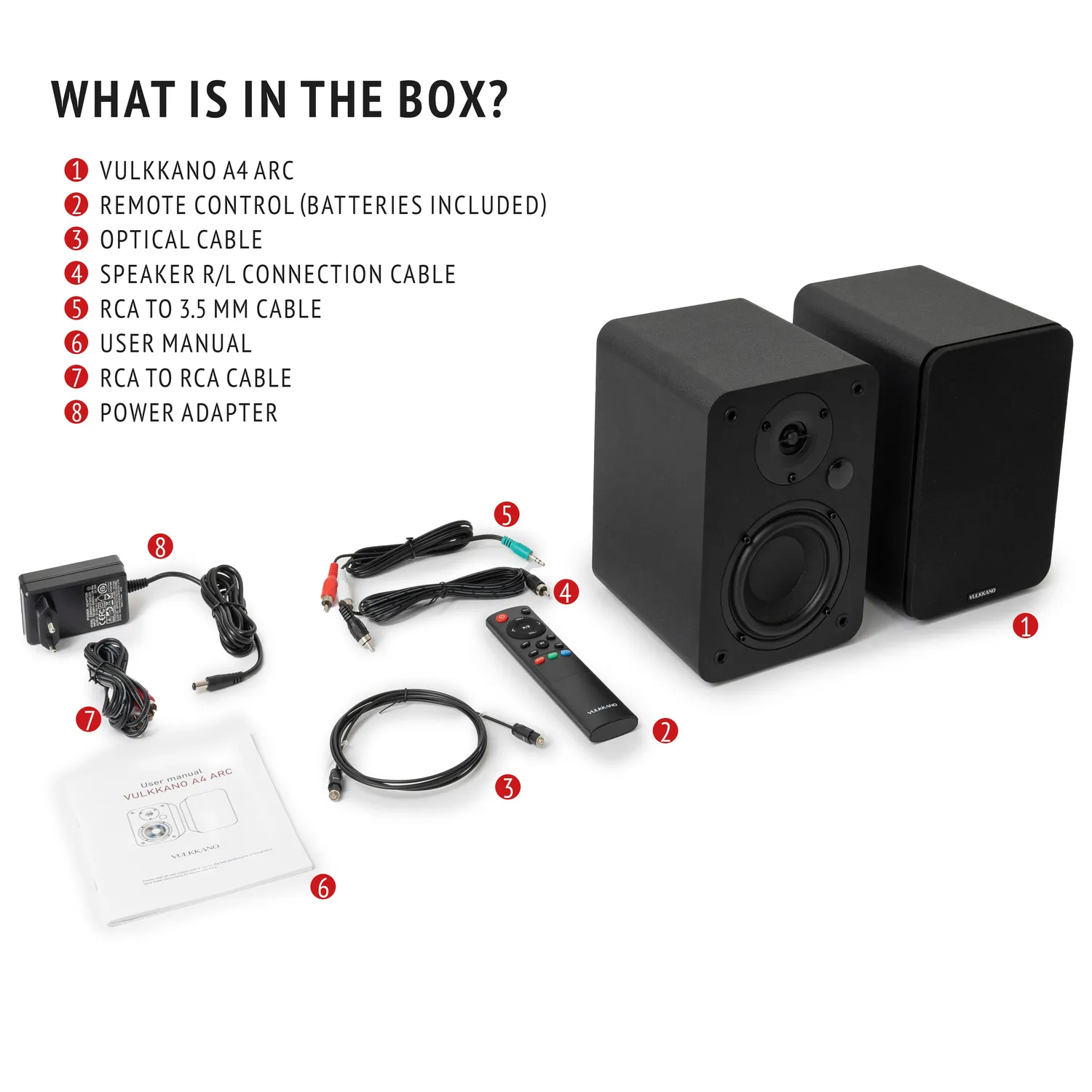 Vulkkano A4 ARC diffusori attivi neri ARC SUB