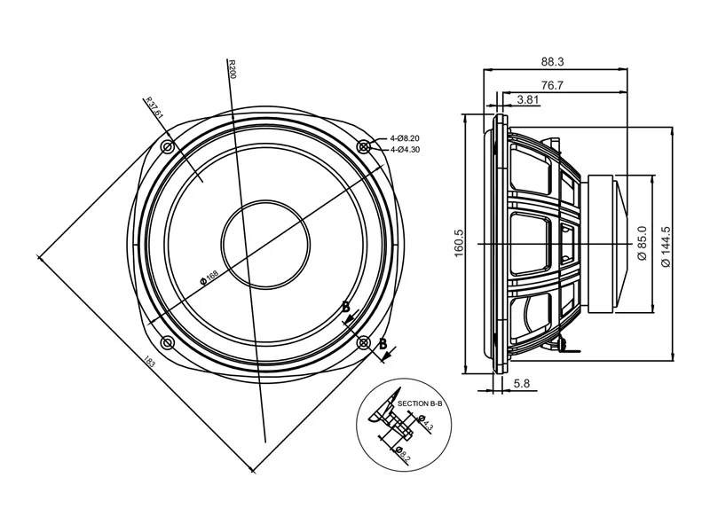 SB Acoustics SB16PFC25-8 altoparlante 6" 8 ohm carta