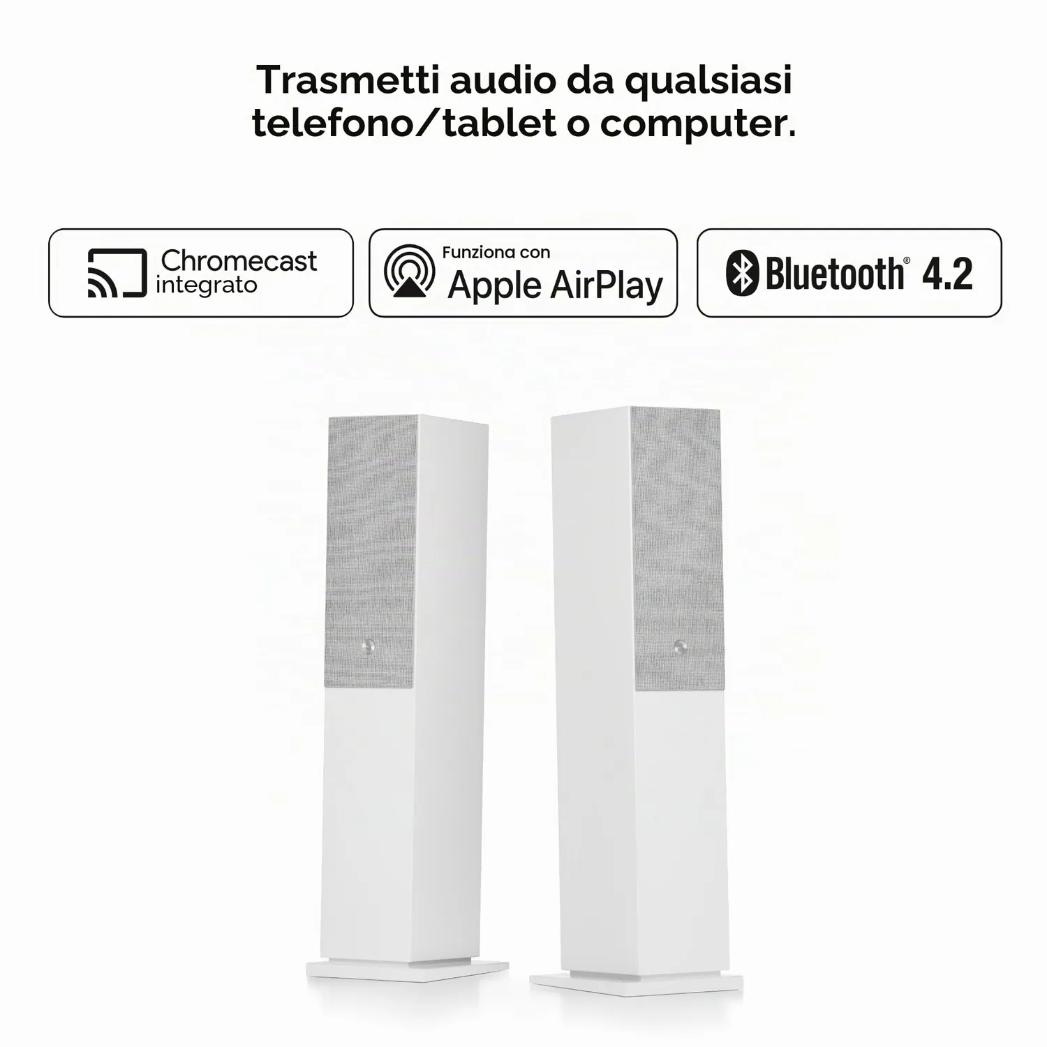 Audio Pro A48 coppia altoparlanti pavimento bianchi wireless