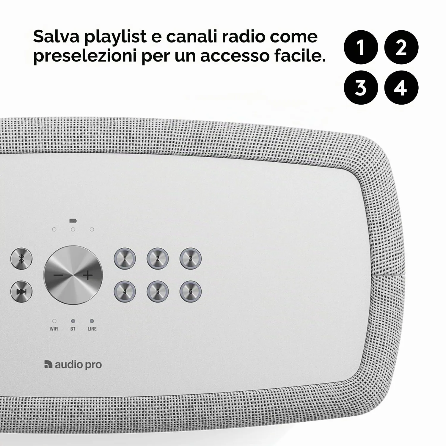 Audio Pro A15 Cassa Multiroom Grigio Chiaro IPX2