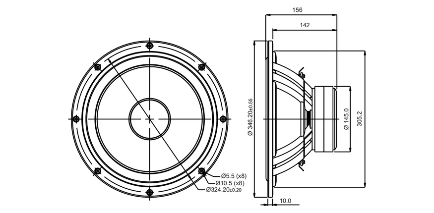 SB Acoustics SB34SWNRX-S75-6 subwoofer 12" Norex