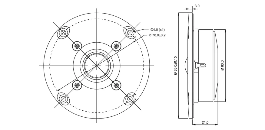 SB Acoustics SB19ST-C000-4 tweeter tessuto 4 ohm