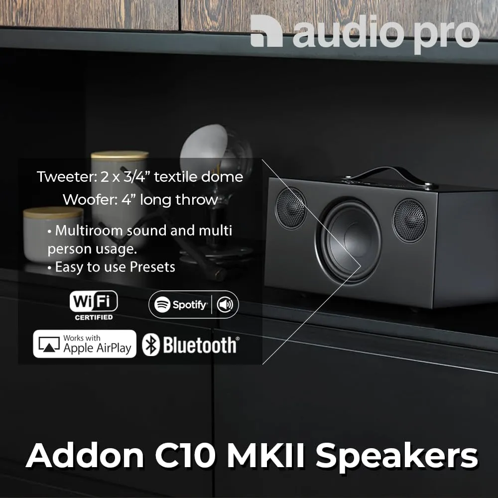 Audio Pro C10 MkII Speaker Bluetooth WiFi Nero Multiroom