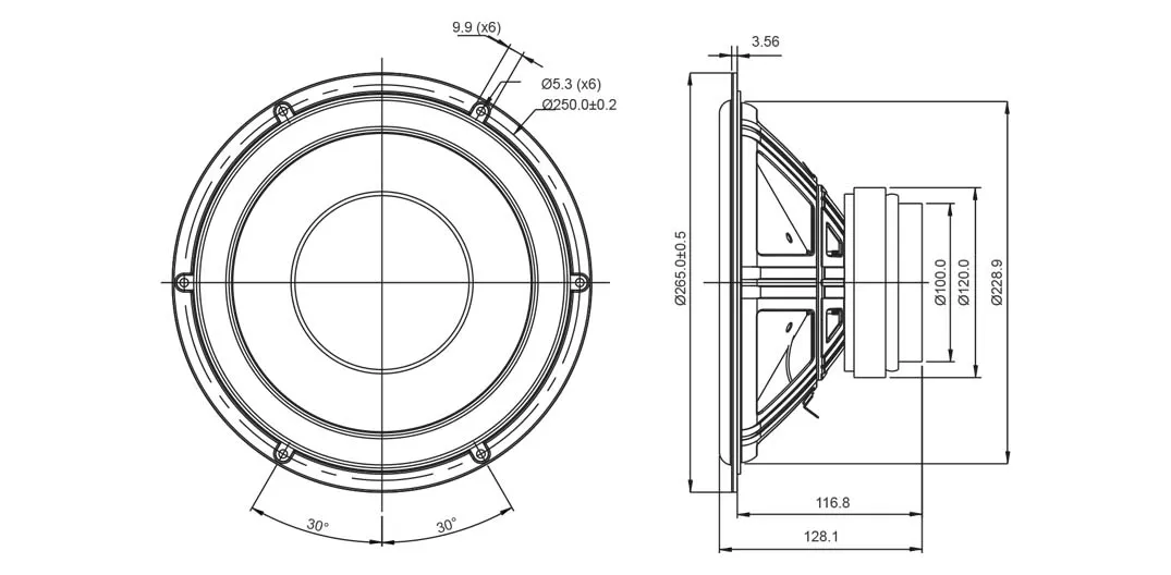 SB Acoustics SB26SFCL38-4 altoparlante 10" carta 4 ohm