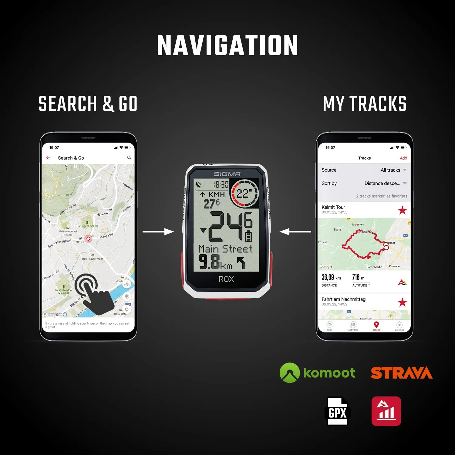 Sigma ROX 4.0 Black ciclocomputer GPS con altimetro