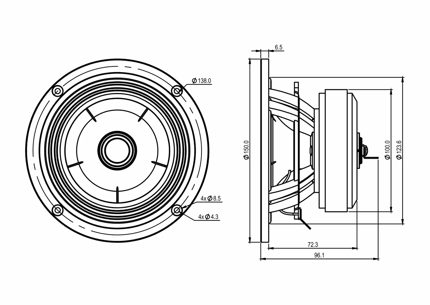 SB Acoustics SB15BAC30-8-COAX coassiale 5 pollici alluminio