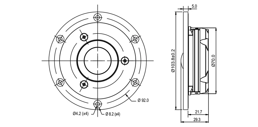 SB Acoustics Satori TW29DN-8 tweeter cupola tessuto 8 ohm