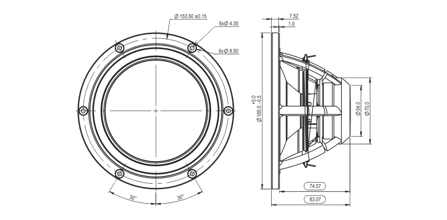 SB Acoustics Satori MR16TX-8 Midrange 16cm TeXtreme 8 Ohm