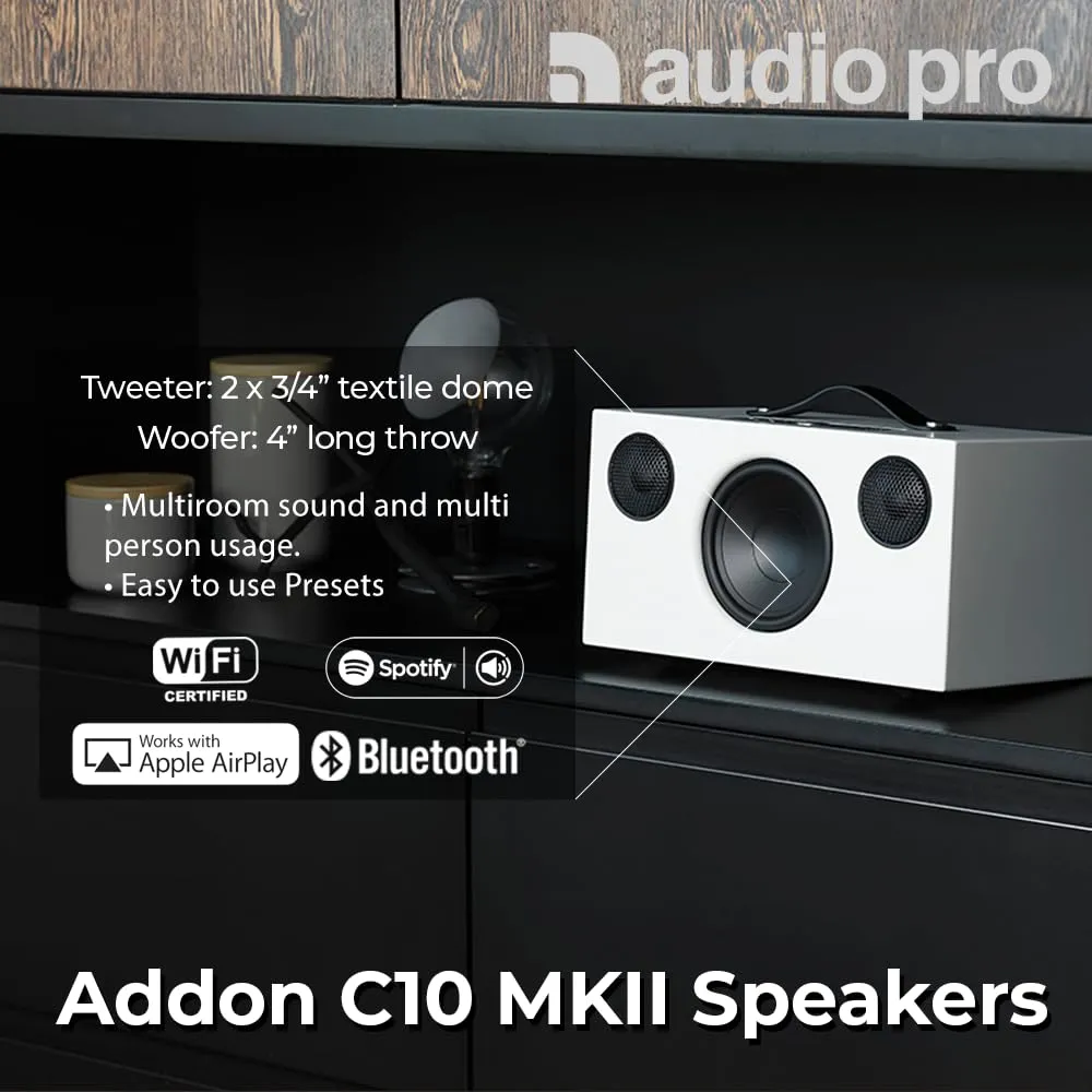 Audio Pro C10 MKII speaker WiFi bianco AirPlay Google Cast