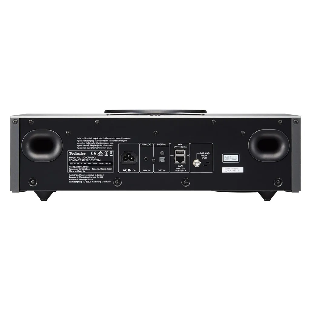 Technics SC-C70MK2 Silver sistema all-in-one DAB+