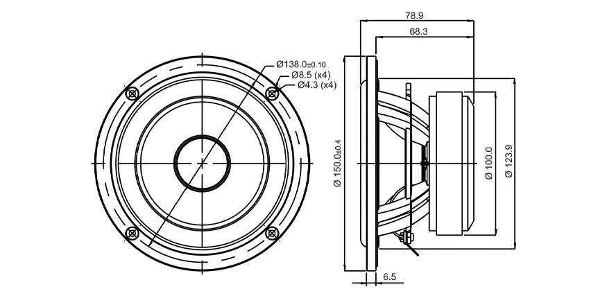 SB Acoustics SB15NRXC30-8 midwoofer 5" carta
