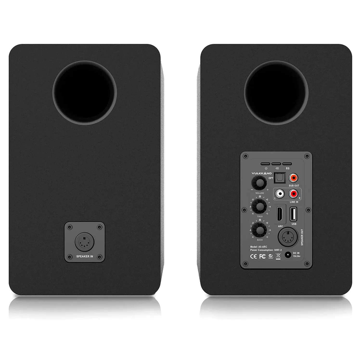 Vulkkano A5 ARC Diffusori Attivi Neri 100W