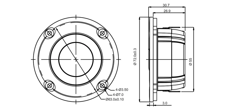 SB Acoustics SB29RDNC-C000-4 tweeter tessuto 4 ohm